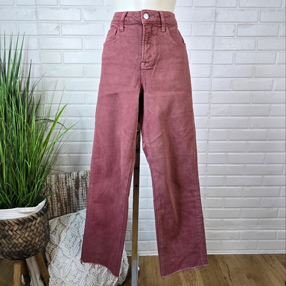 High-Rise Ankle Cropped Jeans in a light wine color - Picture 2 of 13